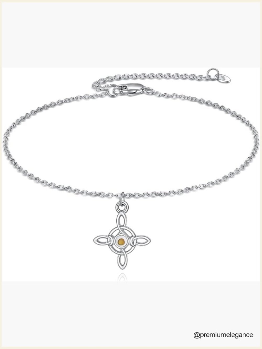 Sterling Silver Celtic Knot Bracelet with Mustard Seed Charm Christian Faith